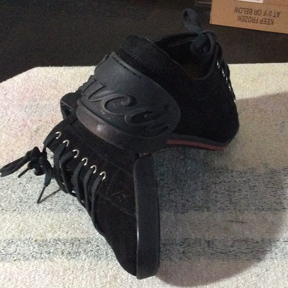 Men's Black Suede Sneakers - Picture 7 of 8
